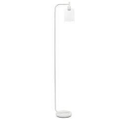 Brand new 😀 All The Rages Simple Designs Metal Modern Lantern Floor Lamp In White With Clear Shade ⭐ -Henn&Hart shop 2403210 8 L