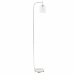 Brand new ๐ All The Rages Simple Designs Metal Modern Lantern Floor Lamp In White With Clear Shade โญ