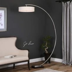 Top 10 🔥 Bowery Hill Contemporary Nickel Arc Floor Lamp 🔔 -Henn&Hart shop 2431645 L
