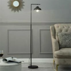 Outlet 🌟 ORE International 63.25" In Industrial Farmhouse Metal Floor Lamp In Black ⌛ -Henn&Hart shop 2438511 2 L