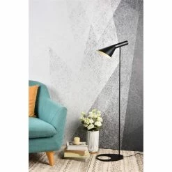 Deals 😉 Living District Juniper 1-Light Modern Metal Floor Lamp In Black 💯 -Henn&Hart shop 2441527 1 L