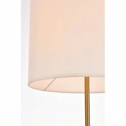 Best Sale 🥰 Living District Ines 1-Light Mid-Century Metal Floor Lamp In Brass And White 🔔 -Henn&Hart shop 2441631 3 L