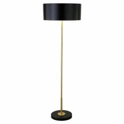 Coupon 🌟 Henn&Hart 20" Brass/Blackened Bronze Metal Floor Lamp 🎉 -Henn&Hart shop 2441951 2 L