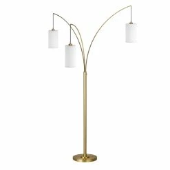 Coupon 💯 Henn&Hart 19" Brass Finish Metal/Fabric Floor Lamp 😉