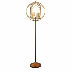 Best Sale 👏 Moti Spheris 4-Light Floor Lamp In Gold Metal 💯
