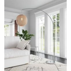 Hot Sale 💯 ZUO Halzey Modern 1-Light Floor Lamp In Natural 🤩 -Henn&Hart shop 2475478 1 L