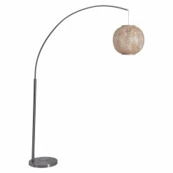 Hot Sale 💯 ZUO Halzey Modern 1-Light Floor Lamp In Natural 🤩 -Henn&Hart shop 2475478 3 L