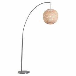 Hot Sale 💯 ZUO Halzey Modern 1-Light Floor Lamp In Natural 🤩 -Henn&Hart shop 2475478 6 L