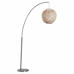 Hot Sale 💯 ZUO Halzey Modern 1-Light Floor Lamp In Natural 🤩 -Henn&Hart shop 2475478 7 L