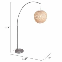 Hot Sale 💯 ZUO Halzey Modern 1-Light Floor Lamp In Natural 🤩 -Henn&Hart shop 2475478 8 L