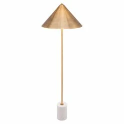 Flash Sale 🎉 ZUO Bianca Modern 2-Light Floor Lamp In Gold & White 😍 -Henn&Hart shop 2475481 3 L