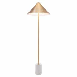 Flash Sale 🎉 ZUO Bianca Modern 2-Light Floor Lamp In Gold & White 😍