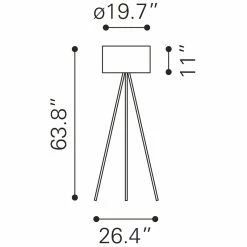 Flash Sale 🎉 ZUO Mariel Modern 1-Light Floor Lamp In Black & Gold 🎁 -Henn&Hart shop 2475509 6 L