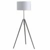Promo ⭐ ORE International 64" - 47" In Mid-Century Adjustable Tripod Chrome/Silver Metal Floor Lamp ⭐