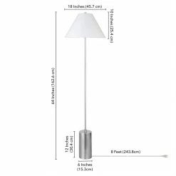 Best Sale โค๏ธ Henn&Hart 18" Brushed Nickel/White Metal/Fabric Floor Lamp ๐ 17 Best Sale โค๏ธ Henn&Hart 18" Brushed Nickel/White Metal/Fabric Floor Lamp ๐ -Henn&Hart shop 2508777 6 L