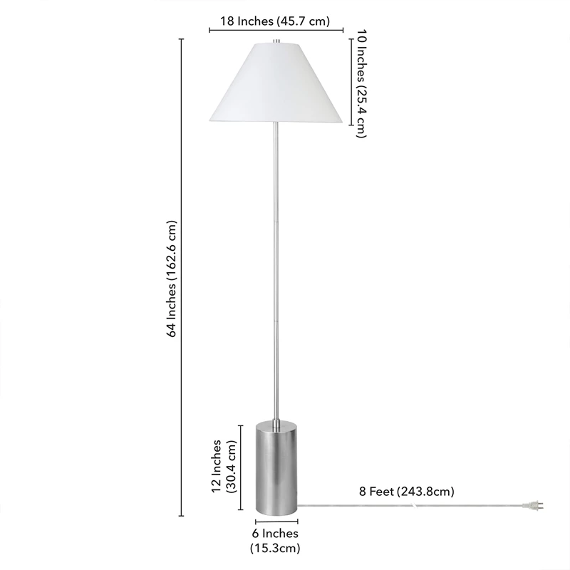 Best Sale โค๏ธ Henn&Hart 18" Brushed Nickel/White Metal/Fabric Floor Lamp ๐ 9 Best Sale โค๏ธ Henn&Hart 18" Brushed Nickel/White Metal/Fabric Floor Lamp ๐ - Image 7