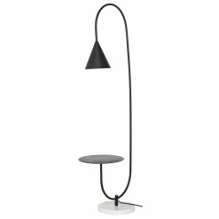New 🔥 Nuevo Arnold Modern Steel Metal & Marble Floor Lighting In Matte Black 🥰 -Henn&Hart shop 2530118 1 L