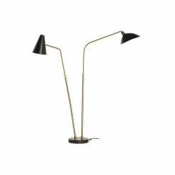 Flash Sale 🌟 Nuevo Dominique Mid-Century Steel Metal Floor Lighting In Polished Black/Gold 🌟 -Henn&Hart shop 2530336 4 L