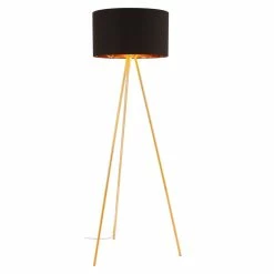 Promo 💯 Eden Home Modern 1-Light Floor Lamp In Black & Gold 🧨