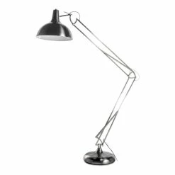Promo ⭐ American Home Classic Olivia 1-Light Modern Metal Floor Lamp In Brushed Silver 💯