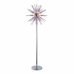 Brand new 🥰 Contempolights Azure 64" Modern Glass & Metal Floor Lamp In Chrome/Purple 🥰