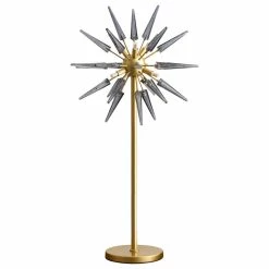 Brand new ⭐ Contempolights Jasper 64" Modern Metal & Glass Floor Lamp In Gold 👍