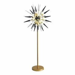 Outlet ⌛ Contempolights Tribeton 63" Modern Metal & Glass Floor Lamp In Gold 🧨