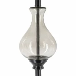 New 😍 Surya Maarten 1-Light Traditional Linen And Metal Floor Lamp In Bronze/Clear 🧨 -Henn&Hart shop 2563758 2 L