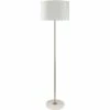 Deals ✨ Surya Becker 1-Light Modern Linen And Metal Floor Lamp In Nickel/White 🔥