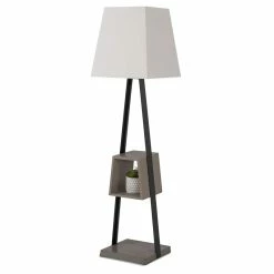 Best Pirce 🌟 Limari Home Cortez 73" Modern Metal & Faux Concrete Floor Lamp In Gray/White ✔️
