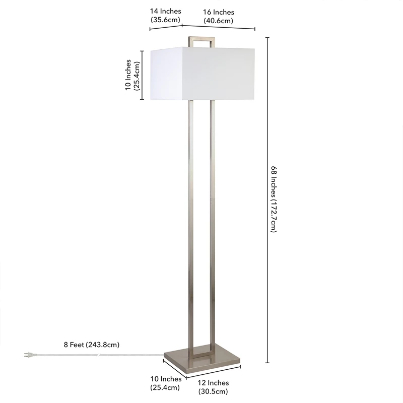 Cheap ๐ Henn&Hart 14" Brushed Nickel Finish Metal/Fabric Floor Lamp ๐ 7 Cheap ๐ Henn&Hart 14" Brushed Nickel Finish Metal/Fabric Floor Lamp ๐ - Image 5