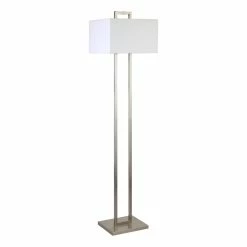 Cheap 👏 Henn&Hart 14" Brushed Nickel Finish Metal/Fabric Floor Lamp 🛒
