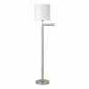 New ❤️ Henn&Hart 23" Brushed Nickel Finish Metal/Fabric Floor Lamp ❤️