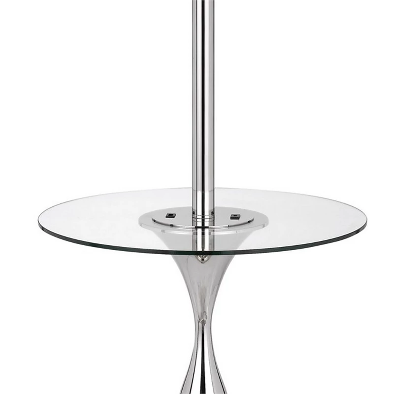 Best deal ๐งจ Benzara Ava 61 Inch Modern Floor Lamp Glass Tray Table 1 USB Port Glossy Chrome โญ 4 Best deal ๐งจ Benzara Ava 61 Inch Modern Floor Lamp Glass Tray Table 1 USB Port Glossy Chrome โญ - Image 2