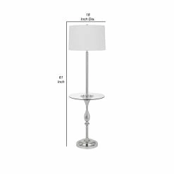 Best deal ๐งจ Benzara Ava 61 Inch Modern Floor Lamp Glass Tray Table 1 USB Port Glossy Chrome โญ 11 Best deal ๐งจ Benzara Ava 61 Inch Modern Floor Lamp Glass Tray Table 1 USB Port Glossy Chrome โญ -Henn&Hart shop 2575175 4 L
