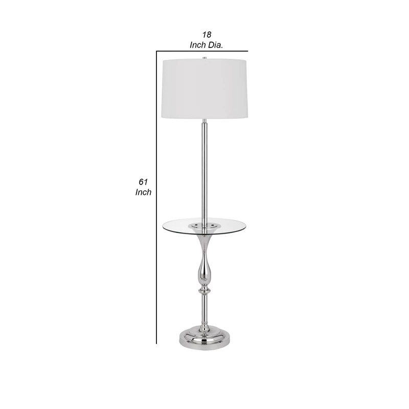Best deal ๐งจ Benzara Ava 61 Inch Modern Floor Lamp Glass Tray Table 1 USB Port Glossy Chrome โญ 7 Best deal ๐งจ Benzara Ava 61 Inch Modern Floor Lamp Glass Tray Table 1 USB Port Glossy Chrome โญ - Image 5