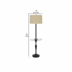 New 🥰 Benzara Ava 61 Inch Modern Floor Lamp Glass Tray Table 1 USB Port Dark Bronze 🧨 -Henn&Hart shop 2575178 4 L