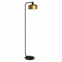 Best reviews of 🤩 Maklaine Industrial Metal Floor Lamp With Brass Dome Shade In Black ⌛