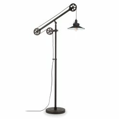 Best deal 😉 Maklaine Industrial Metal Pulley Floor Lamp In Black And Bronze 🛒 -Henn&Hart shop 2575358 6 L