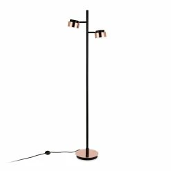 Deals 😍 Maklaine Contemporary 68" Metal Floor Lamp In Copper And Black 🎁 -Henn&Hart shop 2575382 2 L