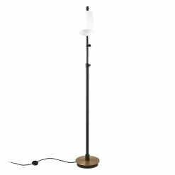 Best Sale 🎉 Maklaine Contemporary 66' Metal Floor Lamp In Brass And Matte Black 🎉 -Henn&Hart shop 2575397 11 L