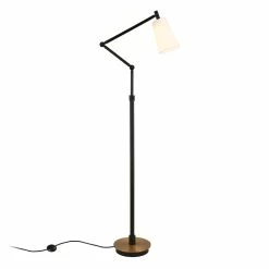 Best Sale 🎉 Maklaine Contemporary 66' Metal Floor Lamp In Brass And Matte Black 🎉 -Henn&Hart shop 2575397 13 L