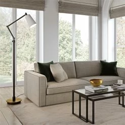 Best Sale 🎉 Maklaine Contemporary 66' Metal Floor Lamp In Brass And Matte Black 🎉 -Henn&Hart shop 2575397 14 L