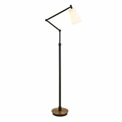 Best Sale 🎉 Maklaine Contemporary 66' Metal Floor Lamp In Brass And Matte Black 🎉 -Henn&Hart shop 2575397 3 L