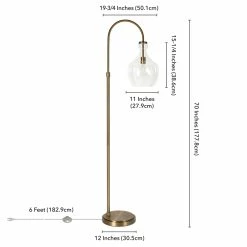 Top 10 🤩 Maklaine Contemporary Metal Arc Floor Lamp In Brass And Gold 🌟 -Henn&Hart shop 2575398 5 L