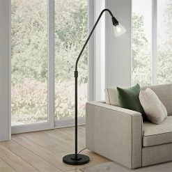 Flash Sale 🌟 Maklaine Contemporary 65.75 " Metal Arc Floor Lamp In Black And Bronze ✨ -Henn&Hart shop 2575399 10 L