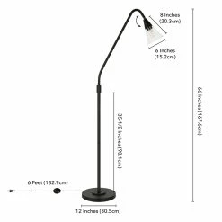 Flash Sale 🌟 Maklaine Contemporary 65.75 " Metal Arc Floor Lamp In Black And Bronze ✨ -Henn&Hart shop 2575399 5 L