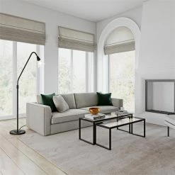 Flash Sale 🌟 Maklaine Contemporary 65.75 " Metal Arc Floor Lamp In Black And Bronze ✨ -Henn&Hart shop 2575399 9 L