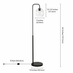 Best deal 🤩 Maklaine Contemporary 62.5" Metal Arc Floor Lamp In Black And Bronze 🥰 -Henn&Hart shop 2575406 4 L
