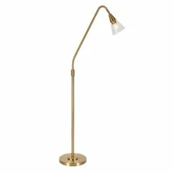 Discount 🧨 Maklaine Contemporary 65.75 " Metal Brushed Brass Arc Floor Lamp ⌛ -Henn&Hart shop 2575407 2 L